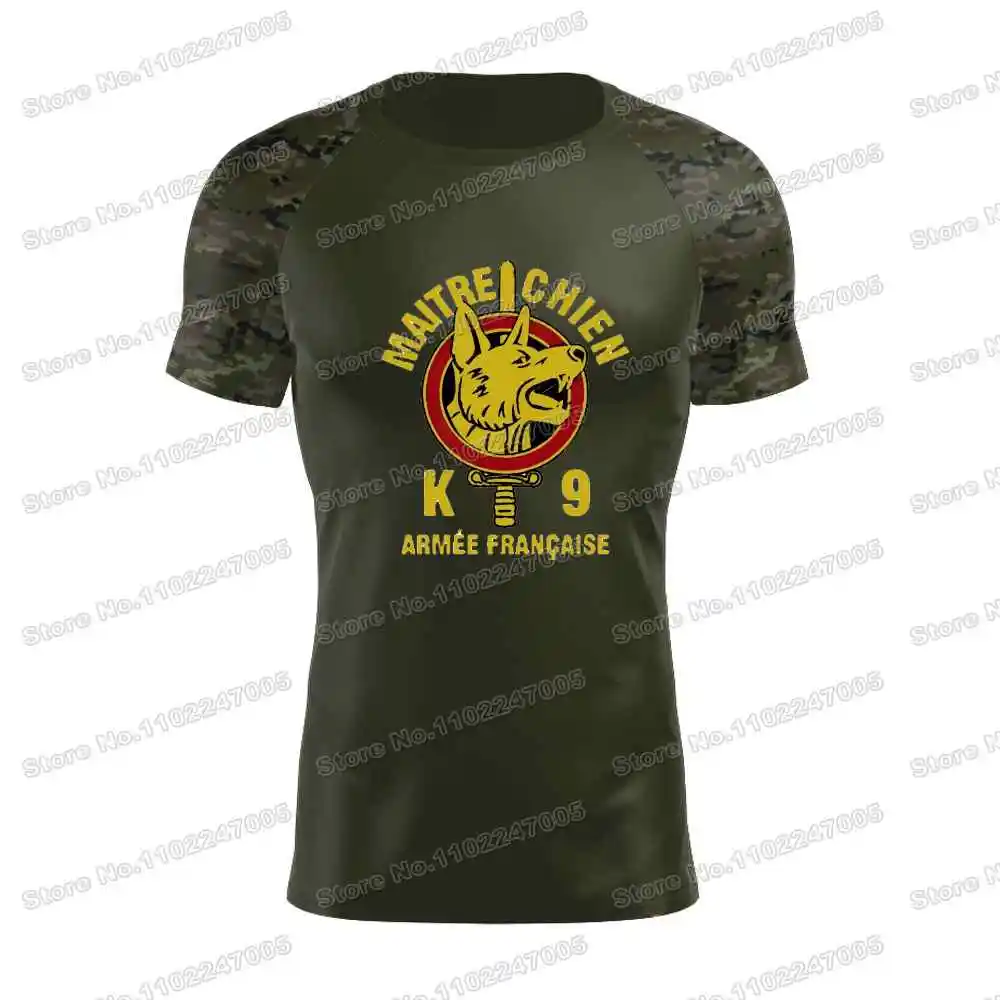 Maitre Chien French Army War Dog k9 T-shirt France Military Soldiers Tech Tee Outdoor Shirts Clothing Training MTB Running Tops