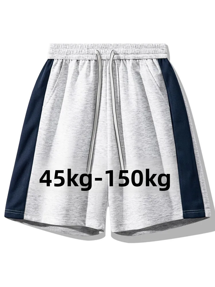 

Ice Silk Men's orts Summer Trendy Color Blo Sports mid Waist plus Size Faionable Fat Five-Quarter Pants Straight Leg