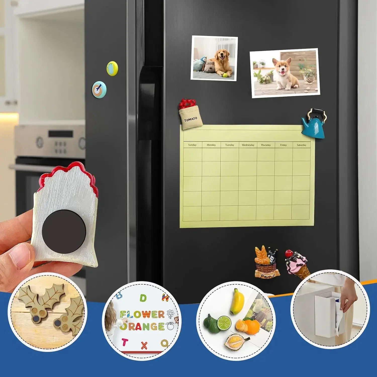 Round Self Adhesive Magnetic Dots Sheets Magnet Sheet for Household Refrigerator Office DIY Craft Soft Stickers