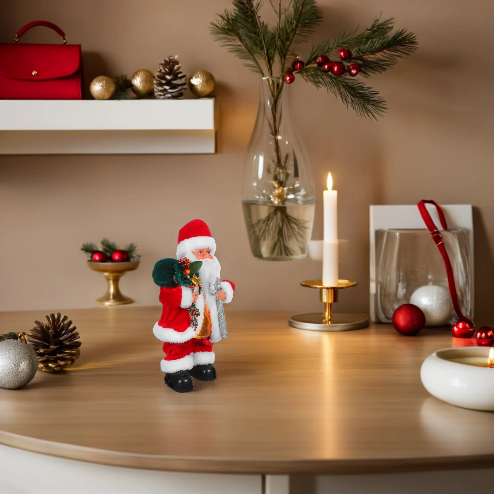 

Electric Santa Claus Decoration Kids Party Present Festive Home Ornament Musical Santas Claus