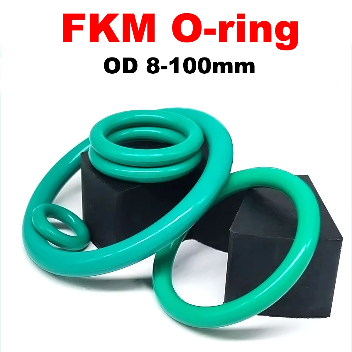 FKM O-ring Green Fluororubber Rubber Sealing Gasket O Ring CS 2.4/3.1/3.5/4/5mm OD 8-100mm Oil Resistant Acid Alkali Resistant