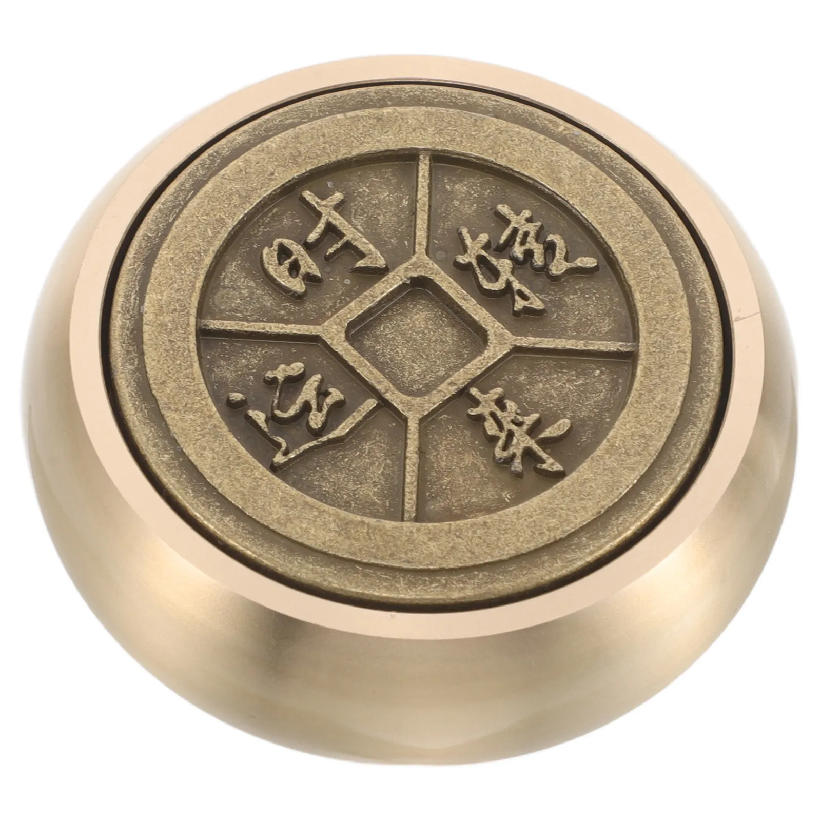 Brass Round Paperweight Solid Heavy Duty for Desk Paper Holding Calligraphy Sheets Drawing Ruler Vintage Style Chinese Art