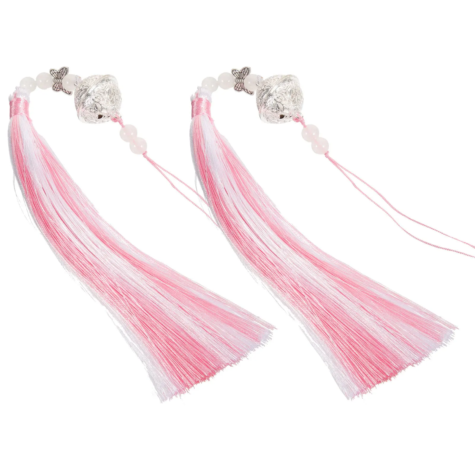 2 قطعة قلادة شرابة الصينية الرجعية جرس حلية للمنزل ديكور حقيبة السيارة الملابس تأثيري الخصر مجوهرات معلقة سحر #4