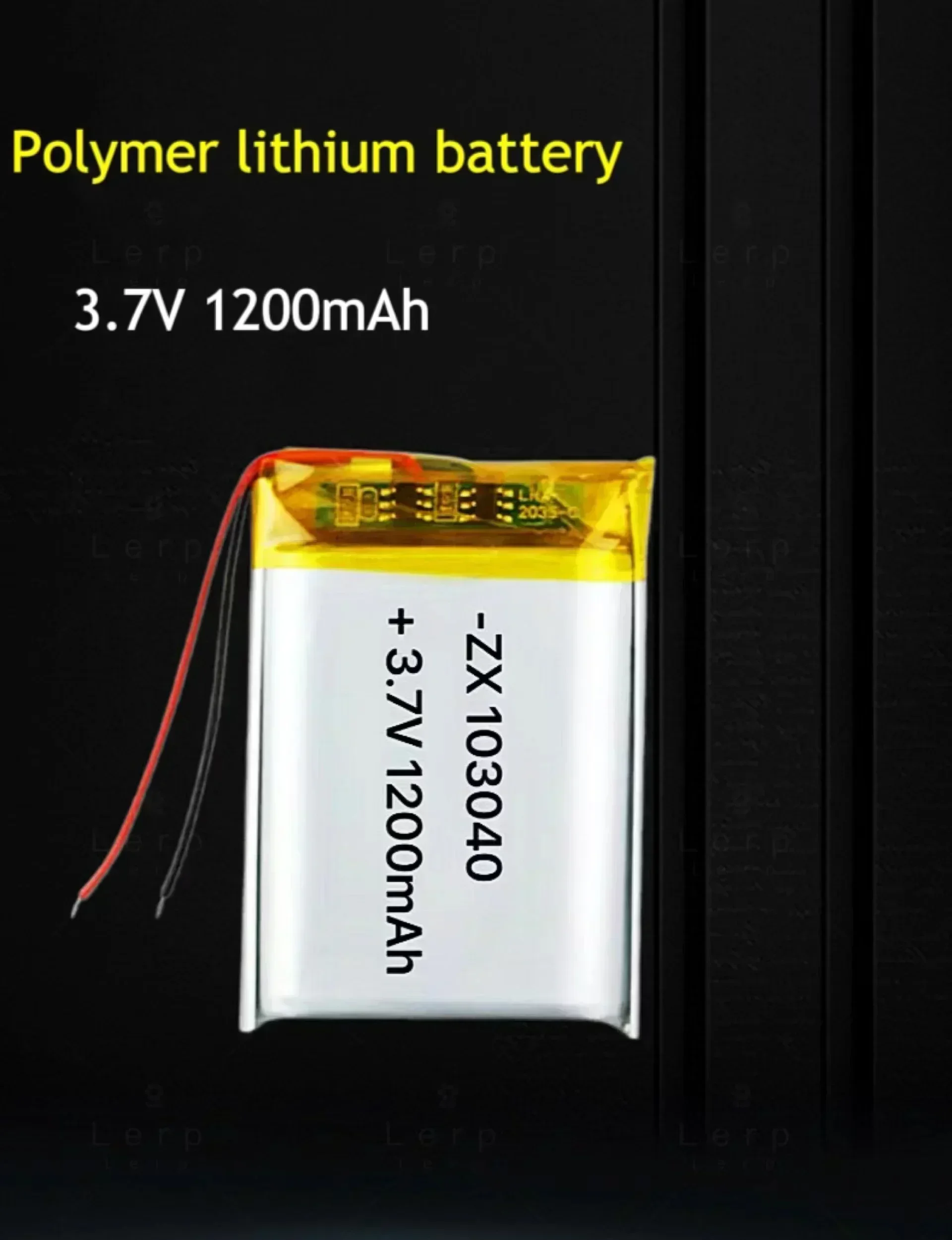 High quality polymer lithium battery pack 103040-3.7V 1200mAh, powerful performance