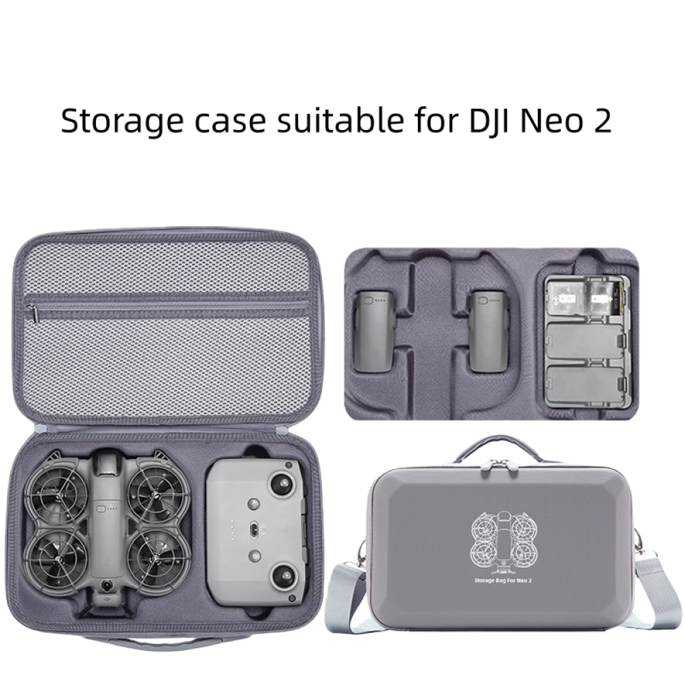 

Suitable for DJI Neo 2 High-Capacity Storage Bag Dustproof Pressure-Resistant Shockproof PU Carry Case with Shoulder Strap