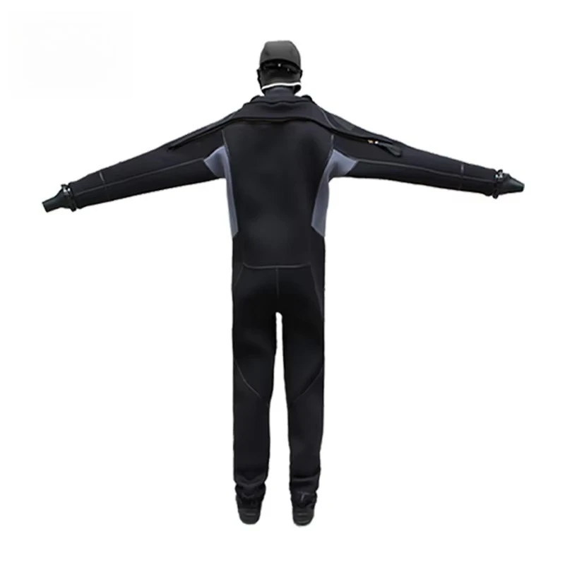 Professional Factory Waterproof Breathable Wetsuit Back Zip with air Valve Full Body Reinforcement Knee Dry Suit With Boots