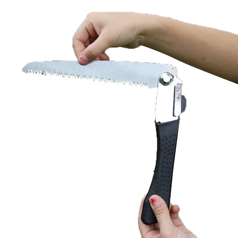 Folding Hand Saw For Tree Trimming Camping Gardening Hunting Cutting Wood PVC Handle Sharp Blade Solid Grip Quality SK-5 Steel