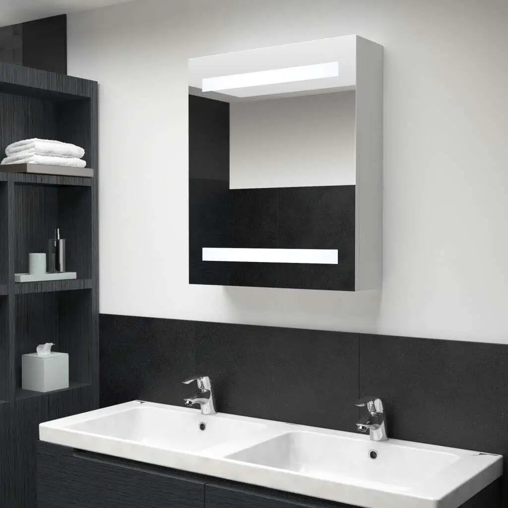 50x13.5x60 cm LED Bathroom Mirror Cabinet - Modern Storage & Illuminated Design