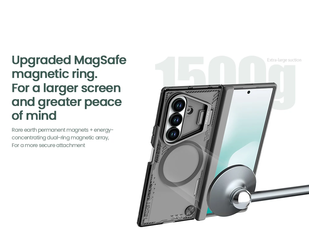 For Samsung Galaxy Z Fold 7 5G Nillkin Case Iceblade Prop Fold Lens for Magnetic Privacy Camera Cover Stand Protection