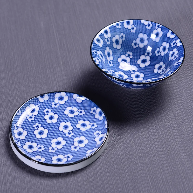 Blue and white porcelain tea plate wedding engagement table cake plate exquisite Dim sum plate ceramic anti iron coaster