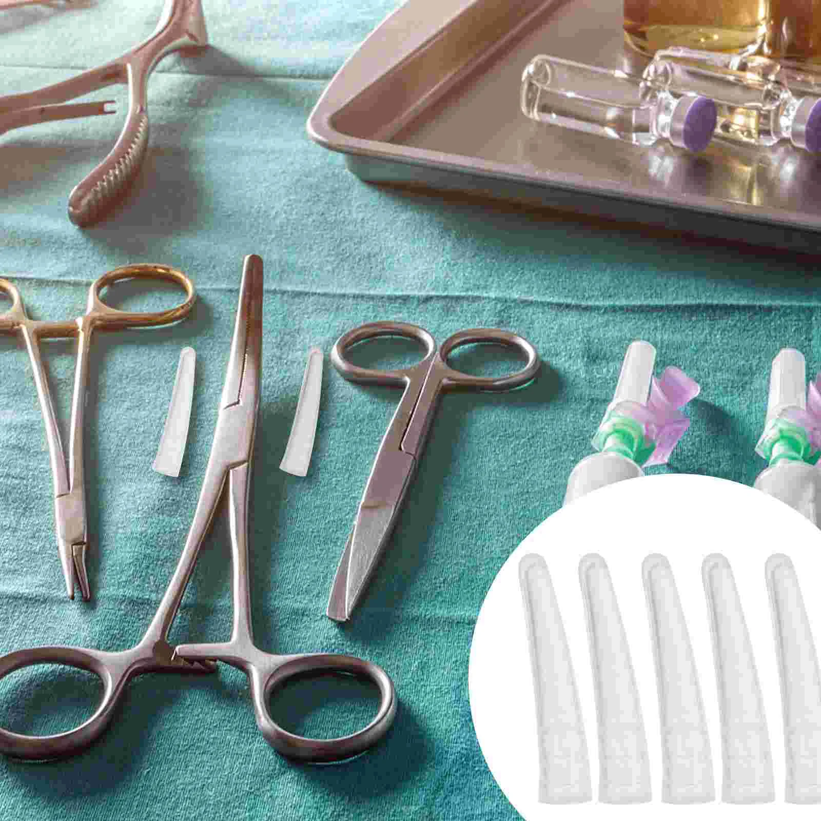 100 Pcs Hedging Pointy Clip Protective Headgear Protector Environmental Soft Silicone Tweezer Cap Nail Nipper Cover