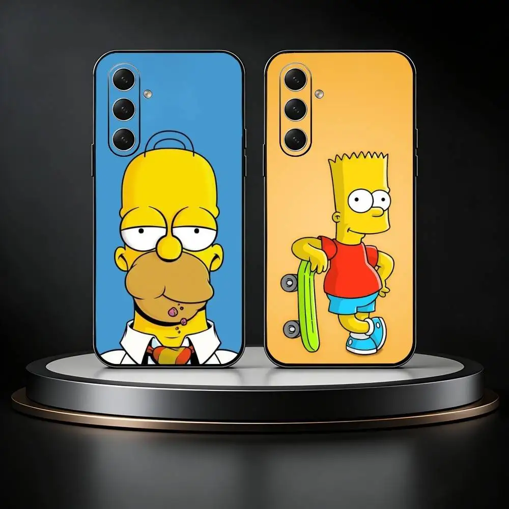 Happy S-SimpsonS Cartoon Phone Case For Samsung Galaxy A73,A72,A71,A70,A52,A51 Others Soft Black Cover