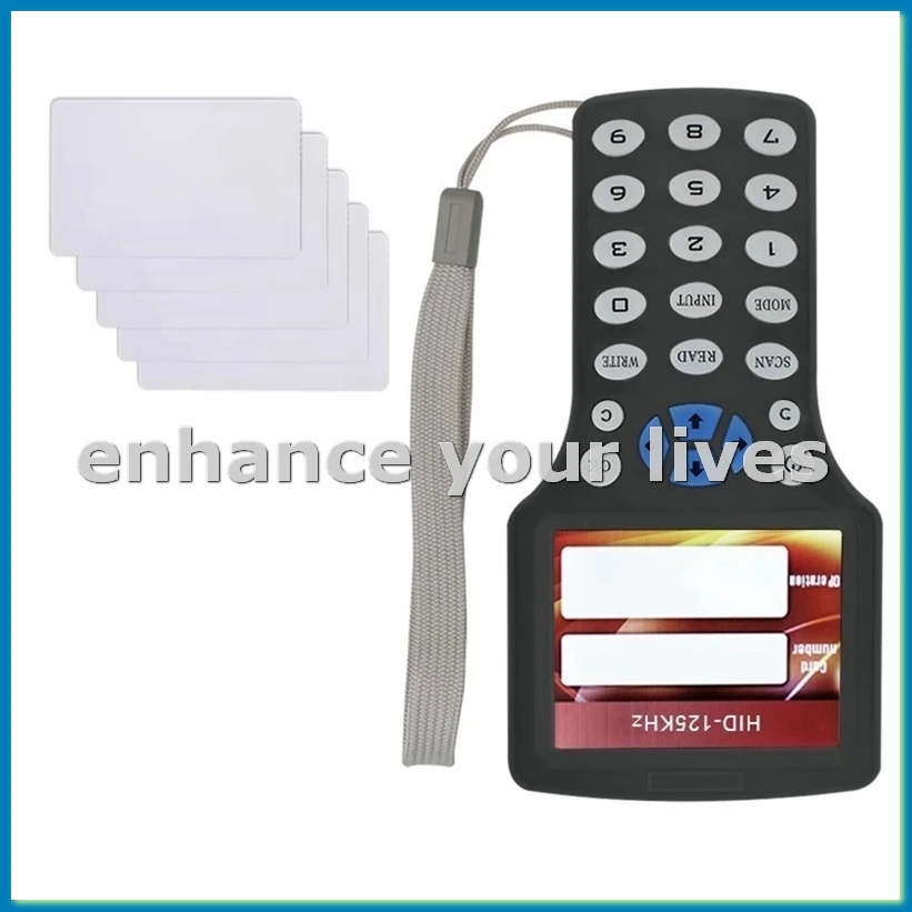 10 Frequency RFID NFC Smart Card Reader Writer Duplicator+5XCUID Card 125K 13.56MHz RFID Copier Key Replicator-VVNB