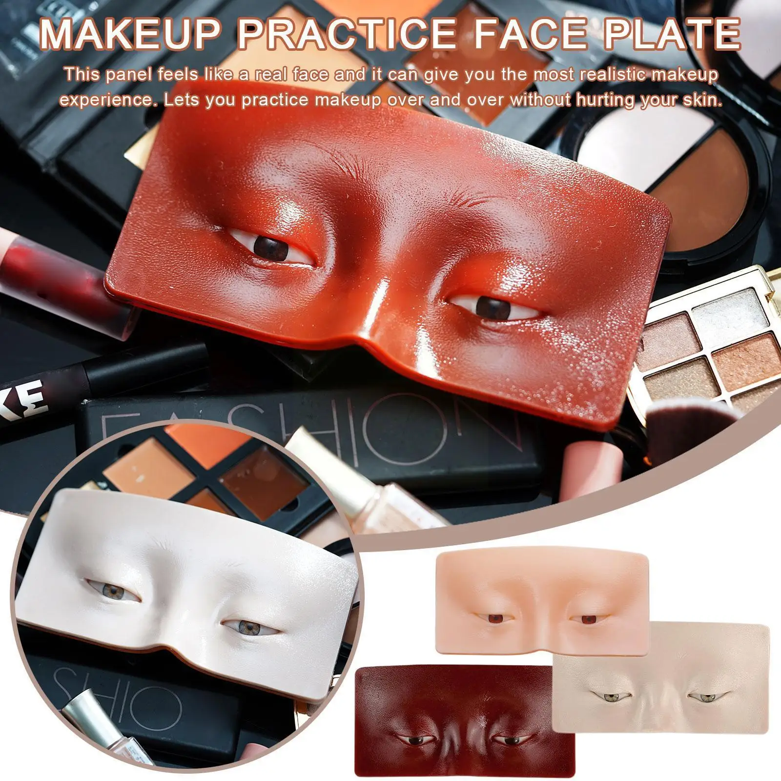 Sdotter Silicone Face Eye Makeup Practice Board Pad Silicone Bionic Skin The Perfect Aid To Practicing Makeup For Make Up Face E