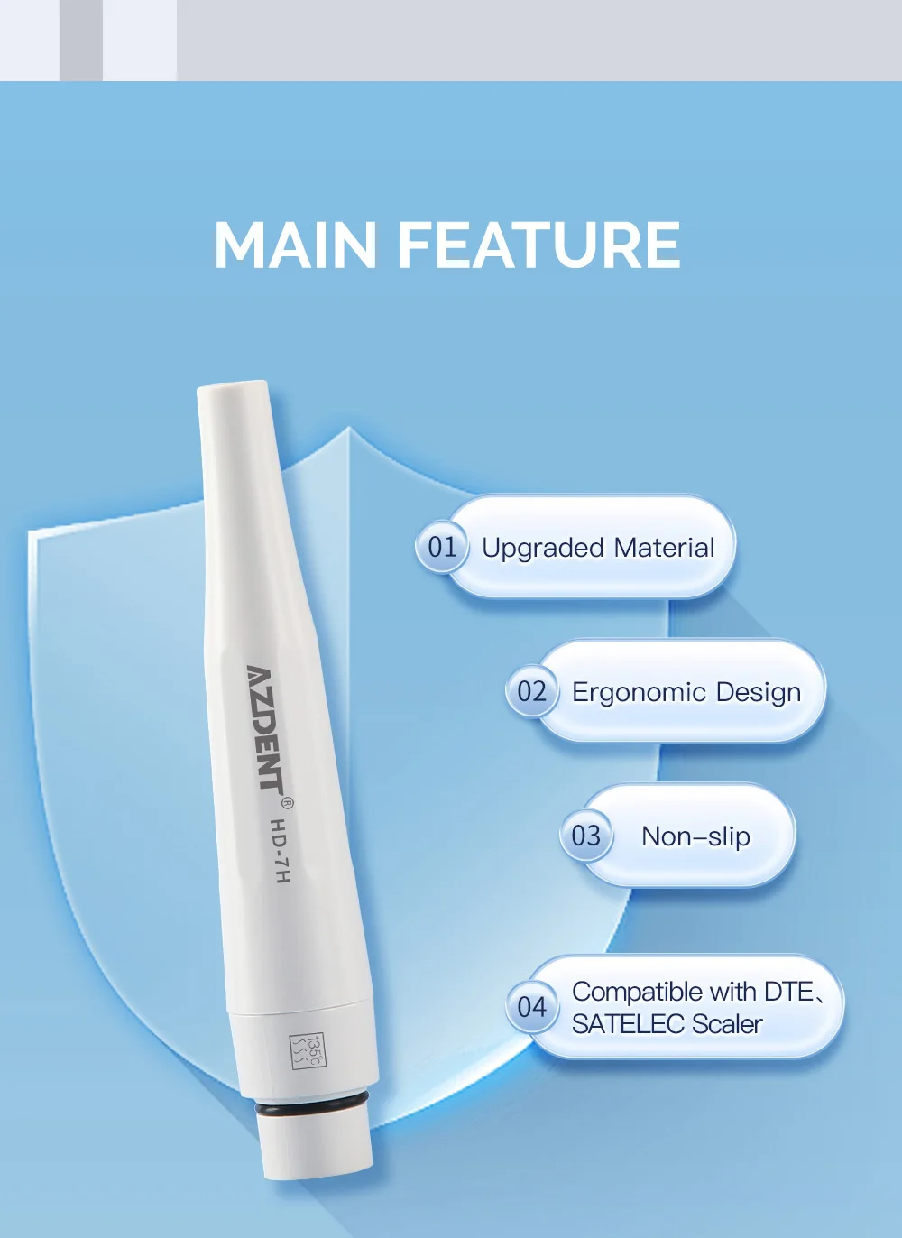 AZDENT Dental Ultraschall-Piezo-Scaler-Handstück mit LED-Beleuchtung, Plug-in-Griff, passend für EMS Woodpecker VRN DTE SATELE Ultraschall-Scaler – Detail 11