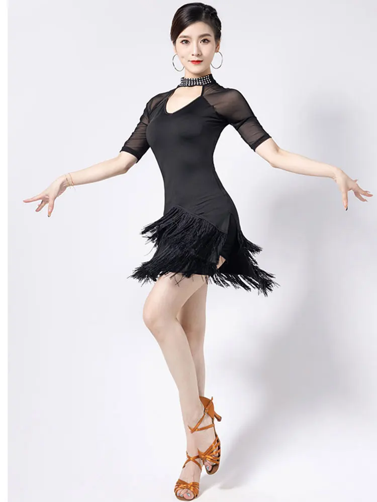 Women Latin Dance Wear for Women Latin Dresses Fringes Ballroom Dance Costumes Salsa Samba