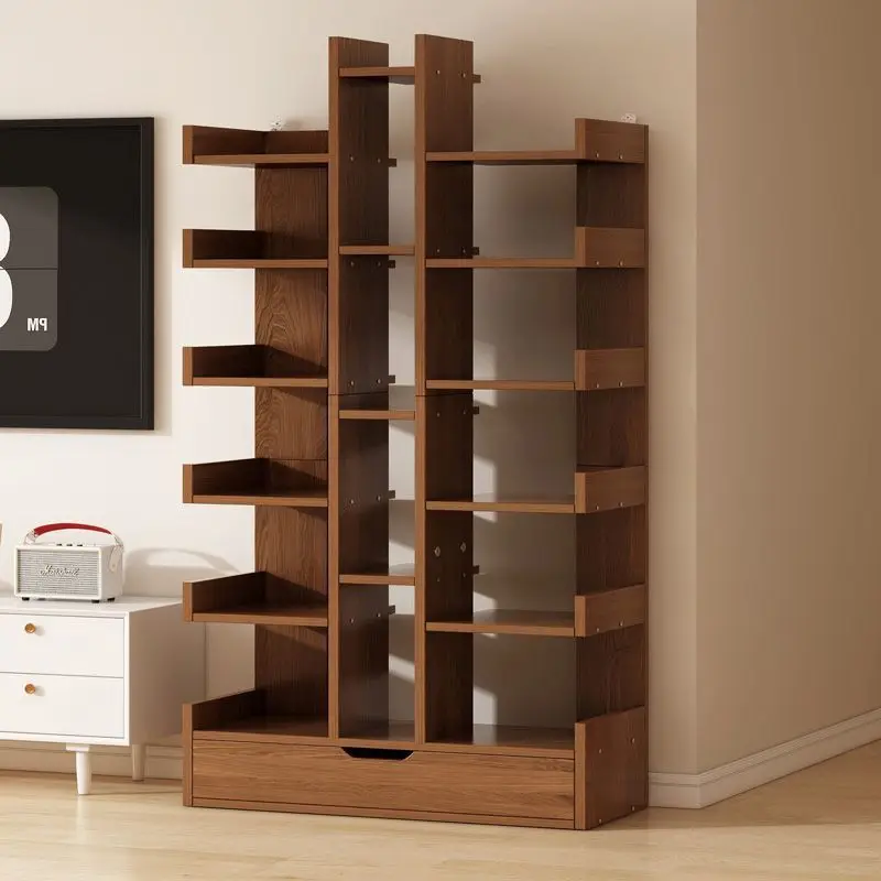 Bookshelf floor-to-ceiling shelf, living room integrated wall storage display shelf, student multi-layer bookcase