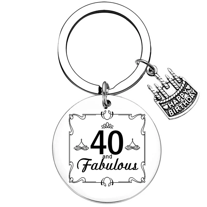 40th Birthday party keychain for Her 40 Year Old Birthday Gift for Women Sister Friends Happy 40th Birthday Gifts