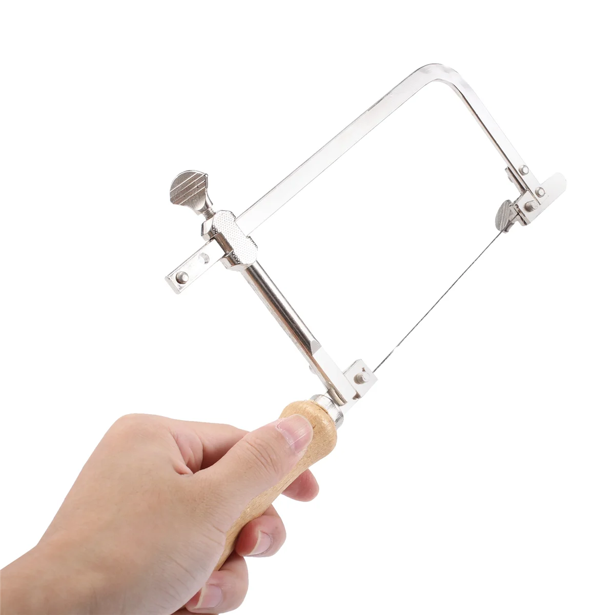 Coping Saw Steel Frame and 12 Pcs Diameter 1Mm Wire Saw, Accurate Cutting for Wood, Metal, Plastic, Etc.