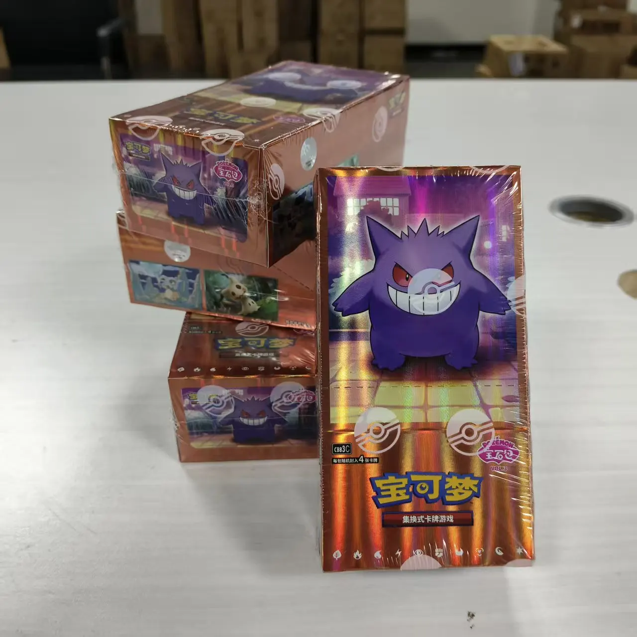 本物の PTCG カード ジェムパック Vol. ゲンガー3枚入りカードボックス 中国語版オリジナル玩具 誕生日プレゼント コレクタブルトレーディングカードゲーム