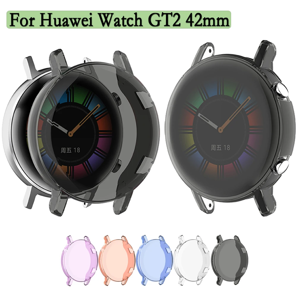 Suitable For Huawei Watch GT2 42mm TPU Protective Case Screen Cover Durable And Flexible Watch Shell With Screen Protector