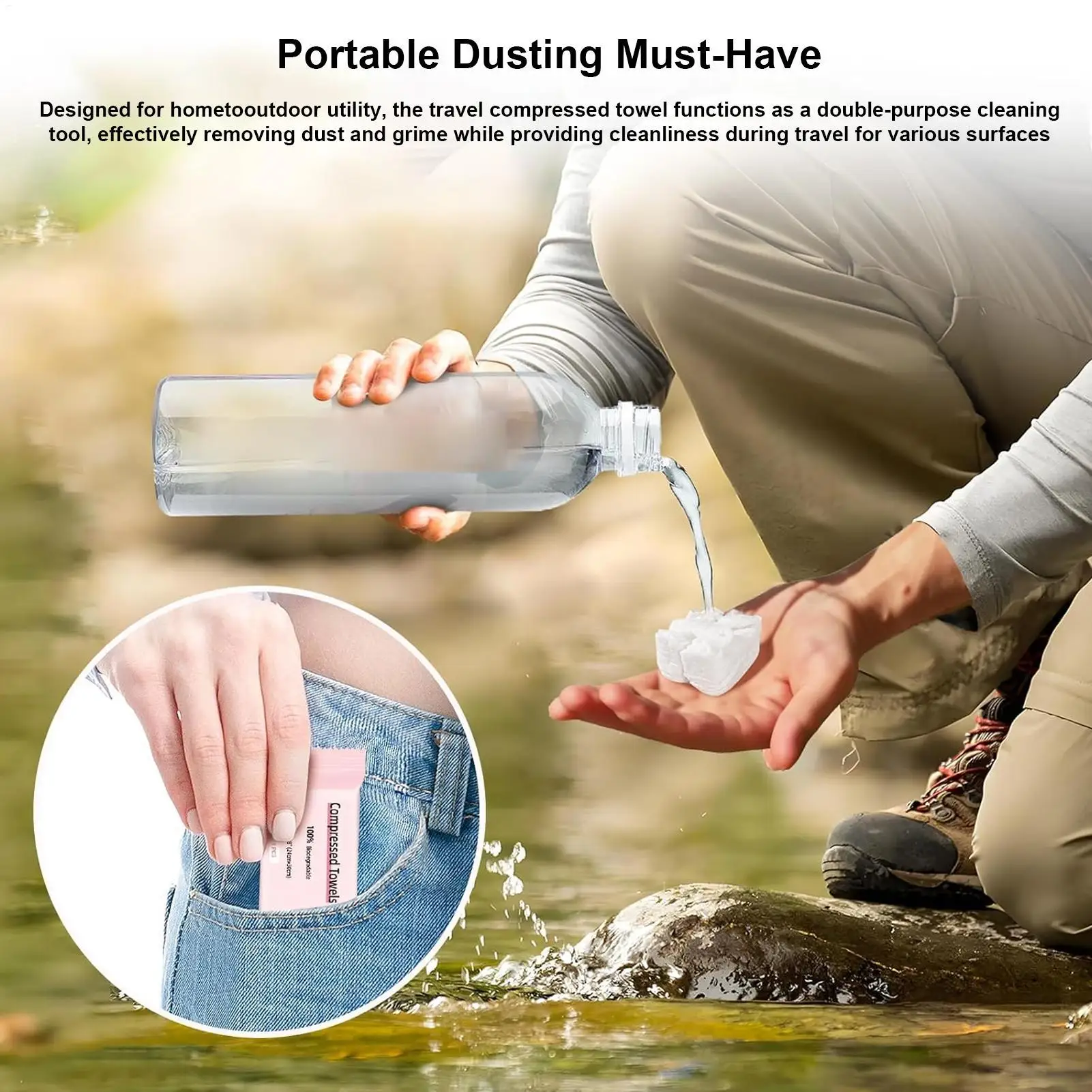Compressed Towels 30 Pieces Soft Absorbent Facial Compressed Wash Cloths Tablets For Bathroom Camping Hotel Gym Spa Center