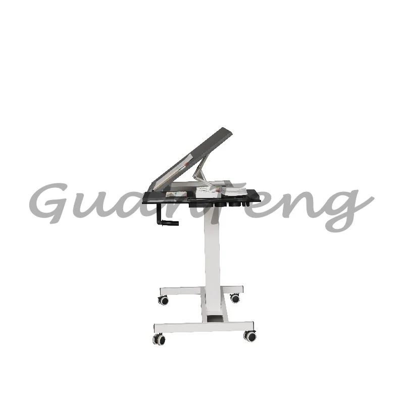Multifunctional Height‑Adjustable Drawing Desk, Movable Half‑Flip Sit‑to‑Stand Art Station for Artists Craft Work