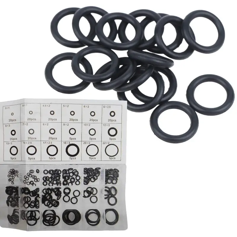 225Pcs O Ring Seal Kit Durable Rubber Oil Water Resistant Multi Sizes for Automotive Repair Workshop Use