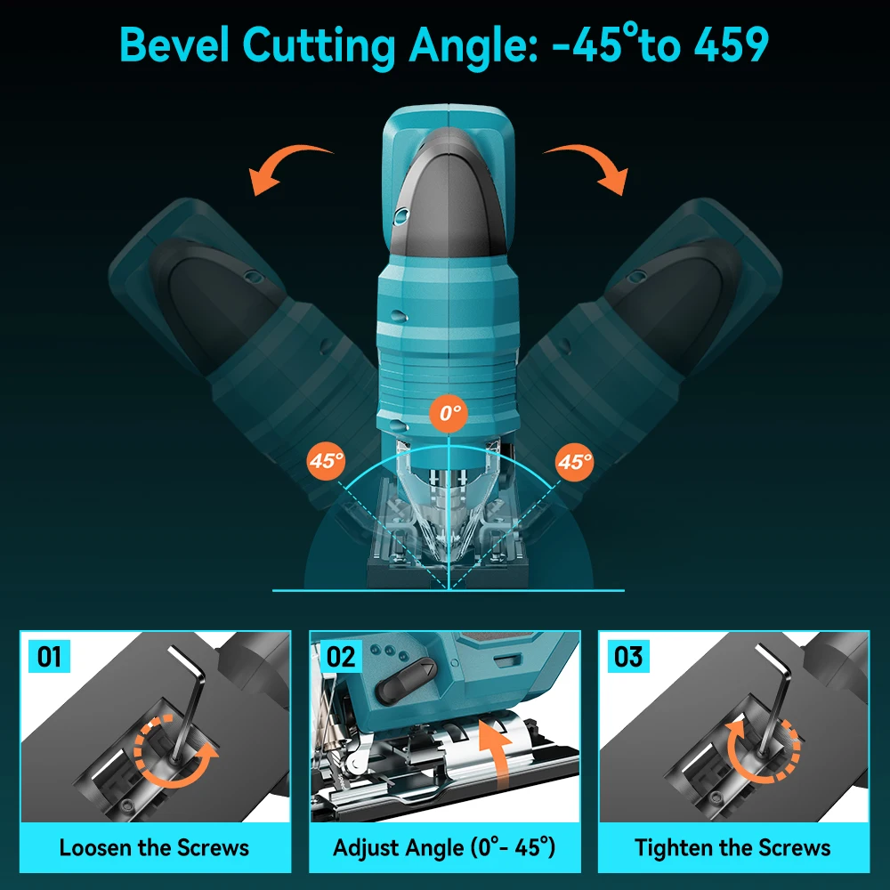 Cordless Electric Jig Saw With Wrench Guide Ruler Saw Blade Scroll Saw Multi-function Woodworking Cut Tool For Makita Battery