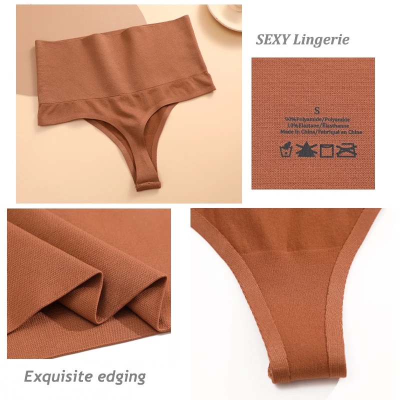 Women High Waist Slimming Thong Seamless Elastic Shaper Tummy  Control Panties Butt Lifter Lingeries Shapewear Female Underwear