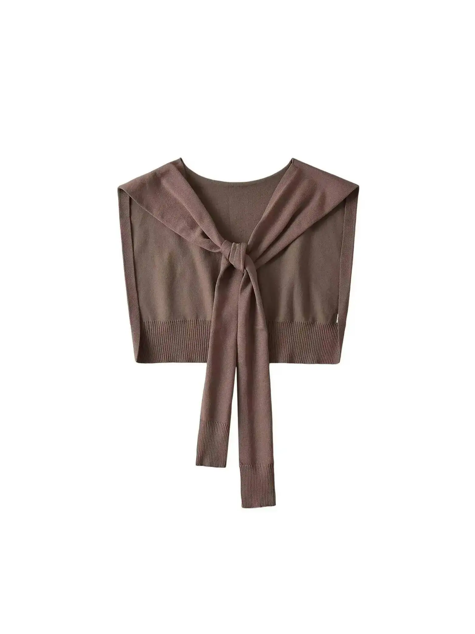 Chal de Color sólido de estilo perezoso para mujer, chal pequeño tejido para primavera y otoño, combinado con suéter, camisa, chaleco sin mangas ZHT7 2024