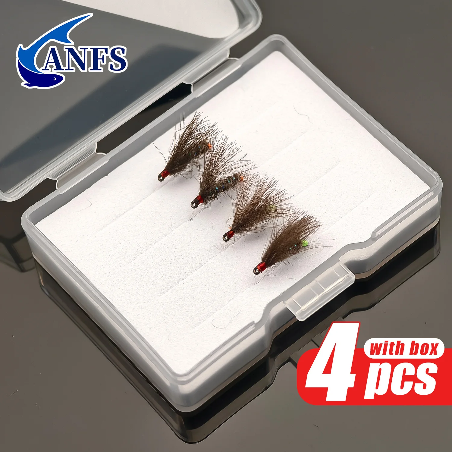 ANFS 4Pack Fly Fishing Flies- Egg Laying Rusty CDC Sedge Midge