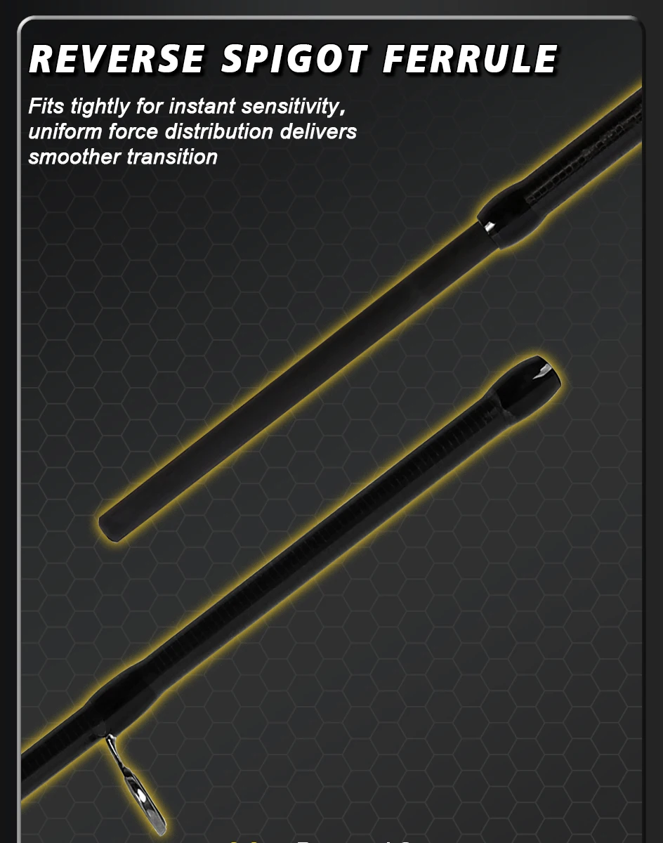 MIFINE LURKER Tubular&Solid Tip Spinnrute XUL/UL/L TORAY 46T Länge 1,85M/1,93M/1,96M für Barsch- und Bass-Angeln in Süß- und Salzwasser – Detail 10