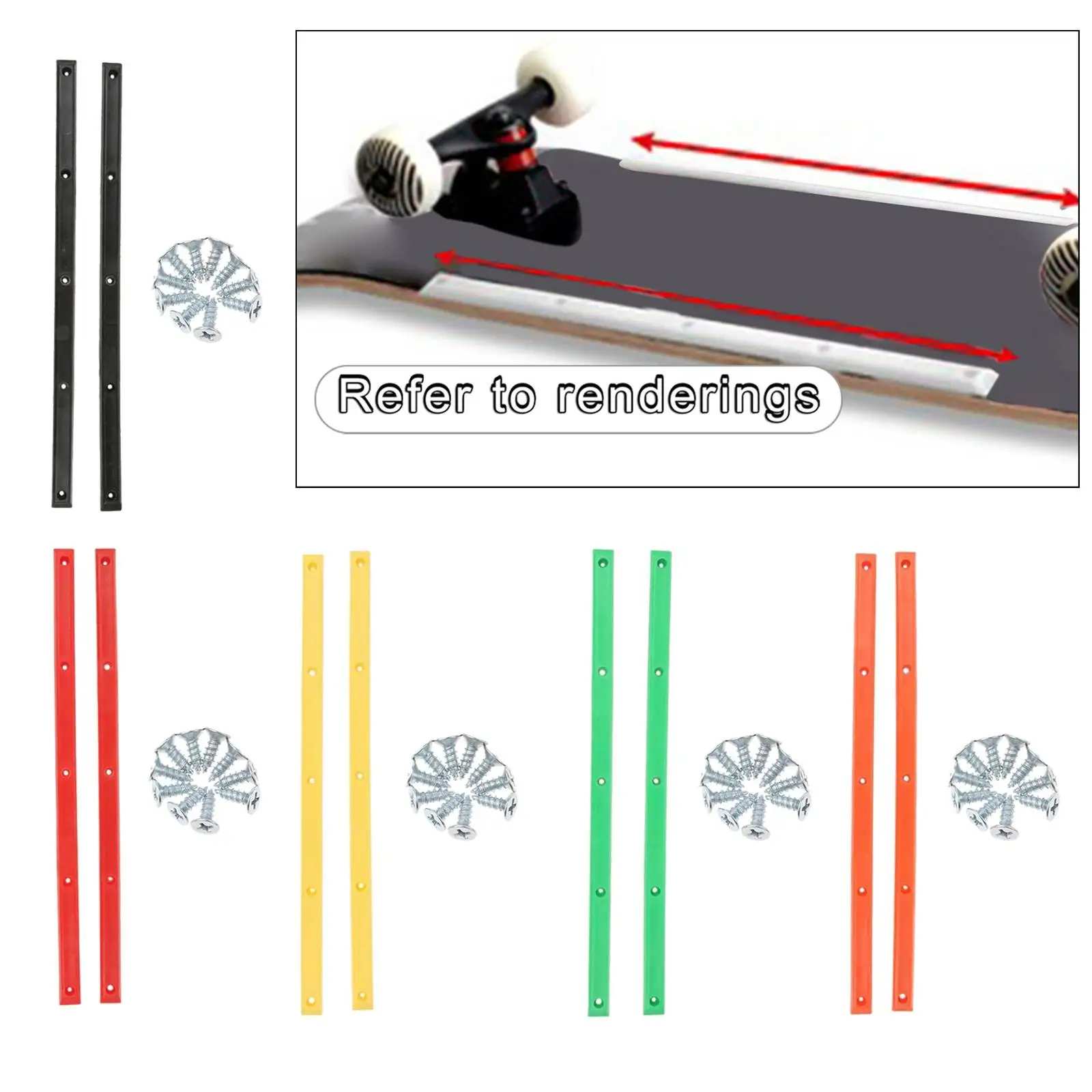 

Skateboard Rail Edge Protection Strip Plastic Shockproof Guard for Longboard Nose Tail Skateboard Tools