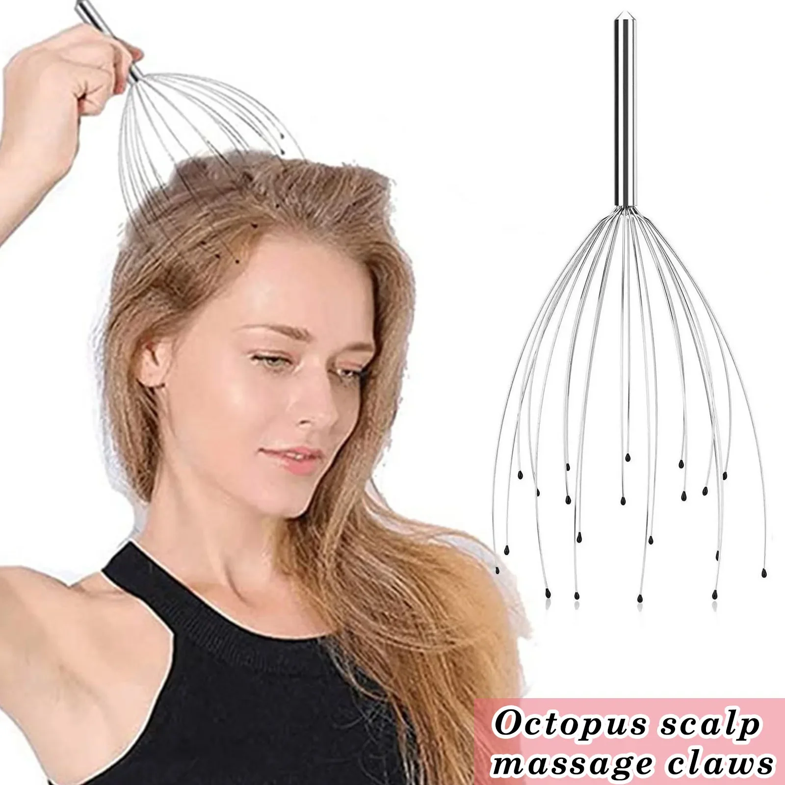 Scalp Massagers Octopus Head Massage Stainless Steel 12 Claw Scratcher for Deep Relaxation Hair Growth Stimulation Stress Relief