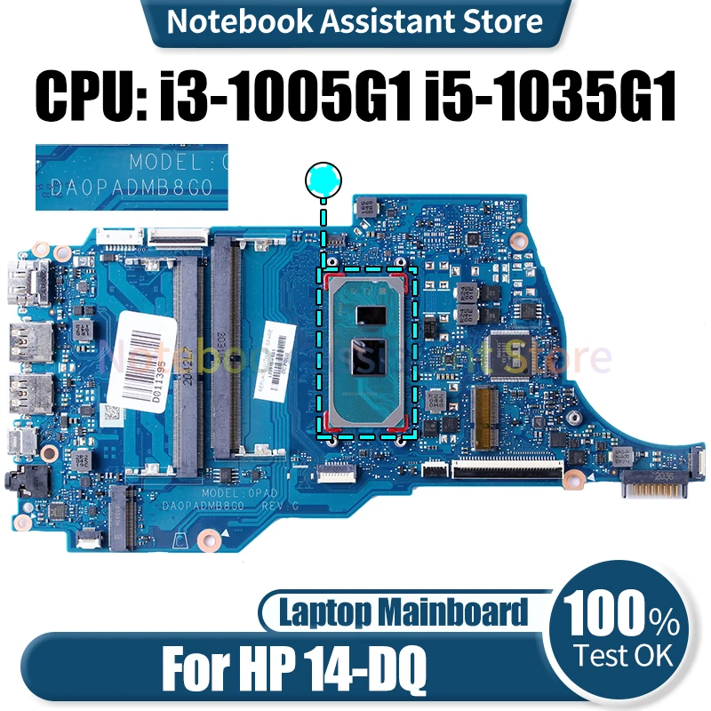 

For HP 14-DQ Laptop Mainboard DA0PADMB8G0 L70915-601 i3-1005G1 i5-1035G1 Notebook Motherboard