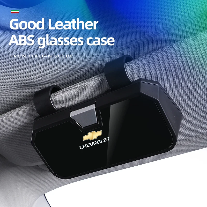 

Car Sun Visor Glasses Box Sunglasses Clip Card Ticket Holder For Chevrolet Corvette Montana TrailBlazer Silverado Traverse Camar