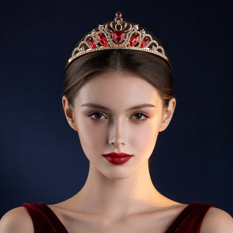 Red Heart Crystal Crown Tiara  - đánh giá và giá Women'S Red Accessories