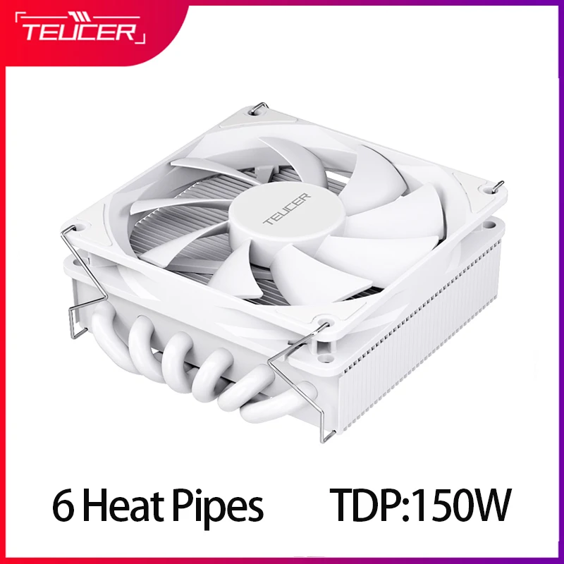 TEUCER 6 Heat Pipes Low Profile 45CM Ultra Thin CPU Cooler ITX Gaming Radiator TDP 130W Heat Sink For LGA1700/115X/2011/2066 AMD