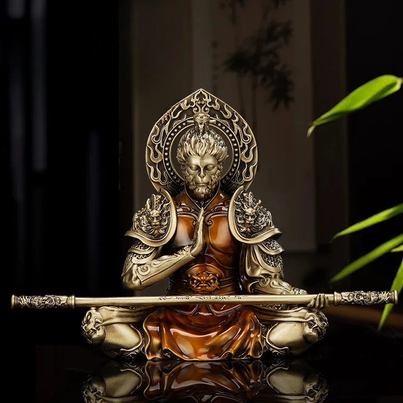 

Pure copper black myth Sun Wukong defeated Buddha Qitian Dasheng car ornament center console car jewelry ornament male