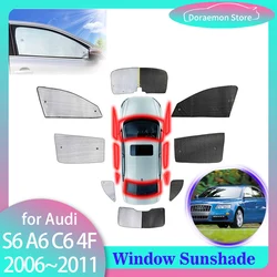 Full Coverage Sunshades for Audi S6 A6 C6 4F 2006~2011 Windshield Visor Mat Sun Protecti Front Window Curtain Car Accessorie