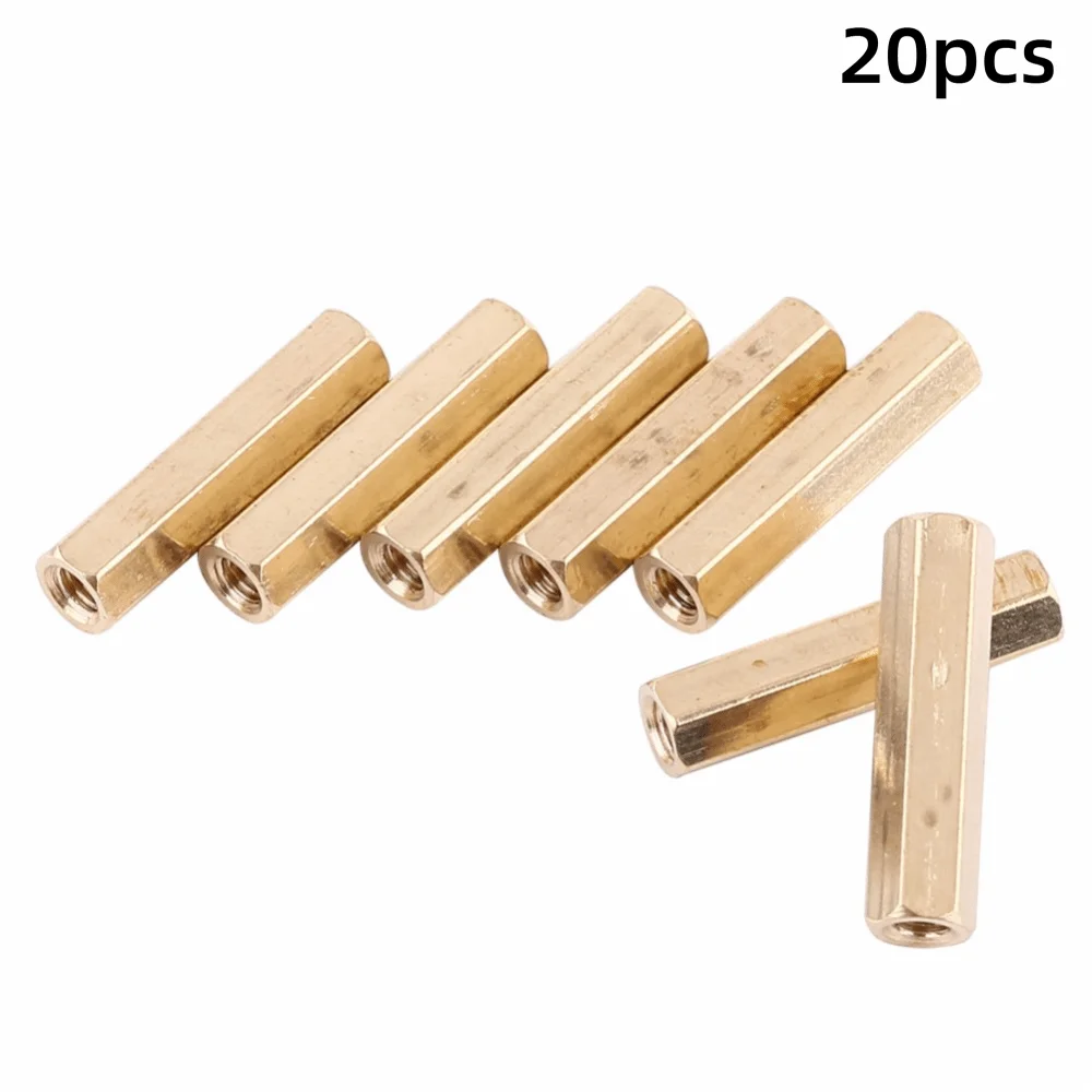 20pcs Practical Durable Hex Standoff Female to Female Gold Tone Coupling Nuts Support Pillar Drone Quadcopter
