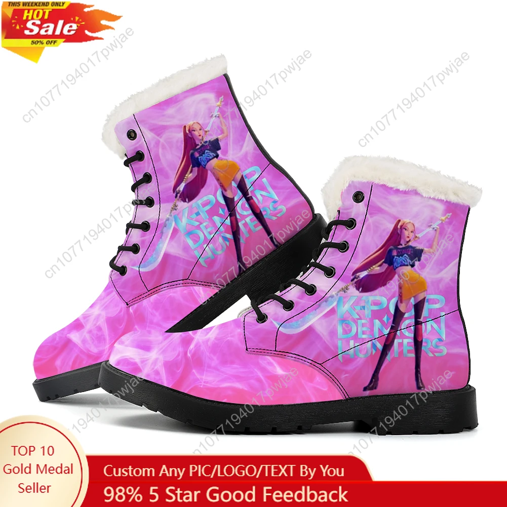 

KPop Demon Hunters Mira Plush Boots Mens Womens Winter Outdoor Casual Boot Light Couple High quality Customize Boots