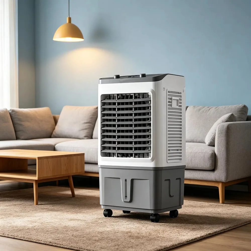 Electric 3-Speed Evaporative Air Cooler 300W Remote Control  Water Cooling Fan 40L Large Top Fill Water Tank