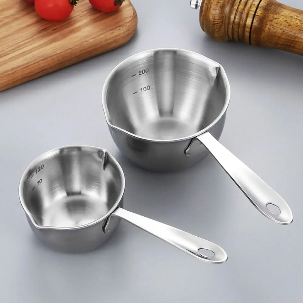 

Professional 120/200ml Oil Splashing Pot Non Stick Hanging Hole Kitchen Sauce Pan Anti-scalding Scale Pour Oil Wok Cheese