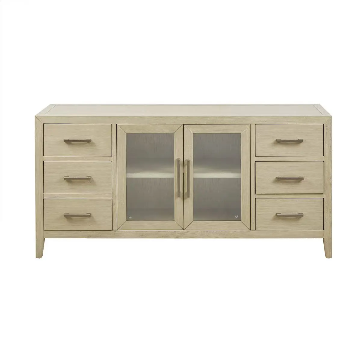 #Modern American Solid Wood Customizable Sideboard Silver Gray Living Room Restaurant Lockers 6 Drawers Two Large Capacity