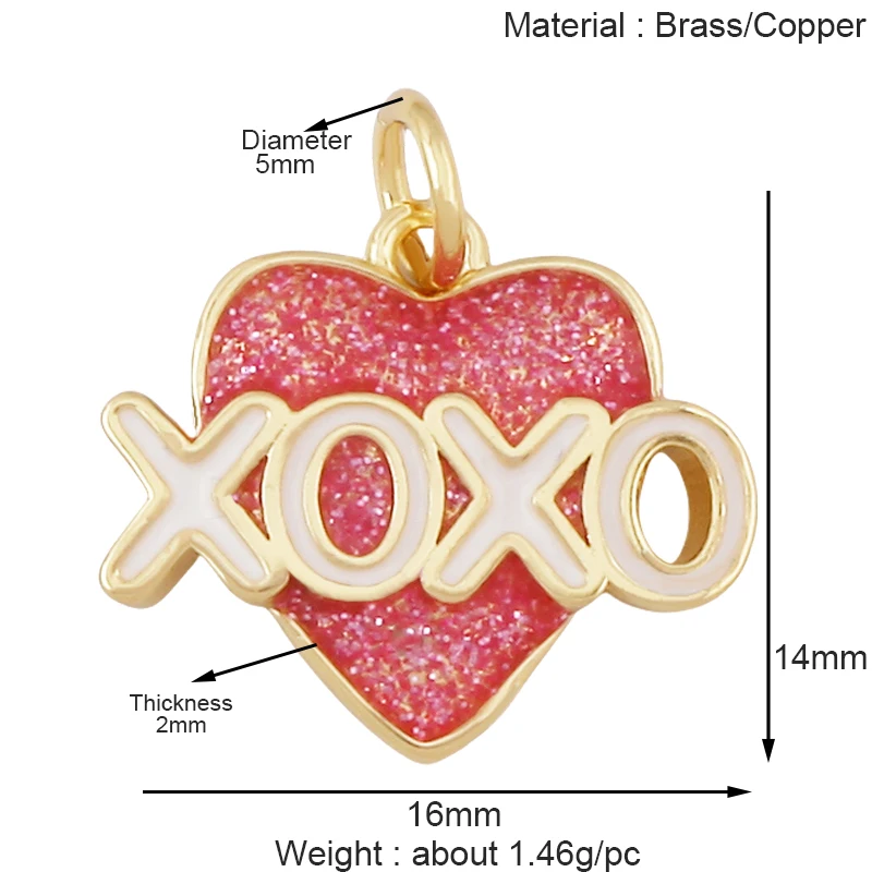 Fashion Red Love Heart Charm Victorian Charm Pendant,Real 18K Gold Plated Necklace Bracelet Jewelry Findings Making Supply S47