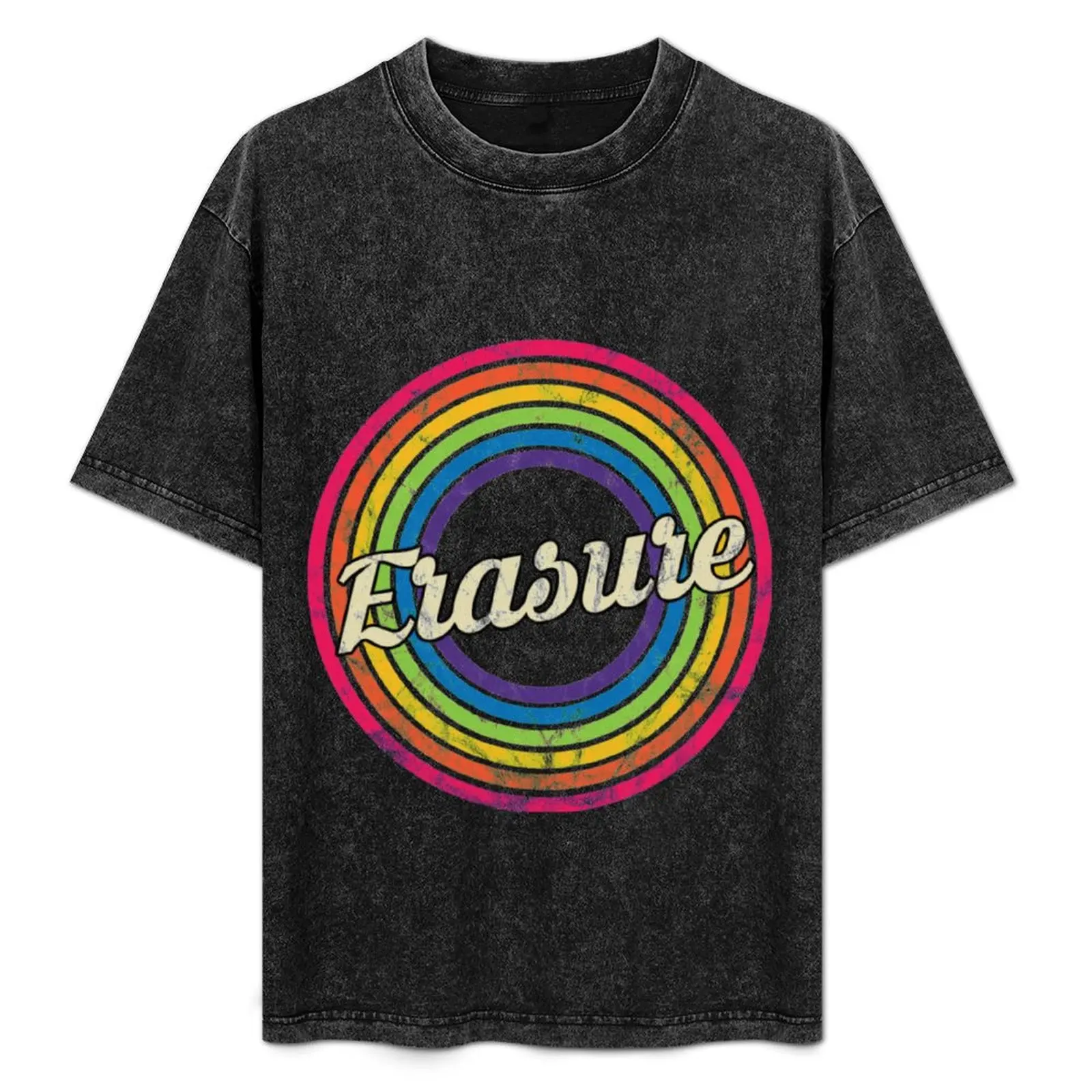 Erasure - Retro Rainbow Faded T-Shirt vintage graphic tee Anime t-shirt korean fashion tshirts for men