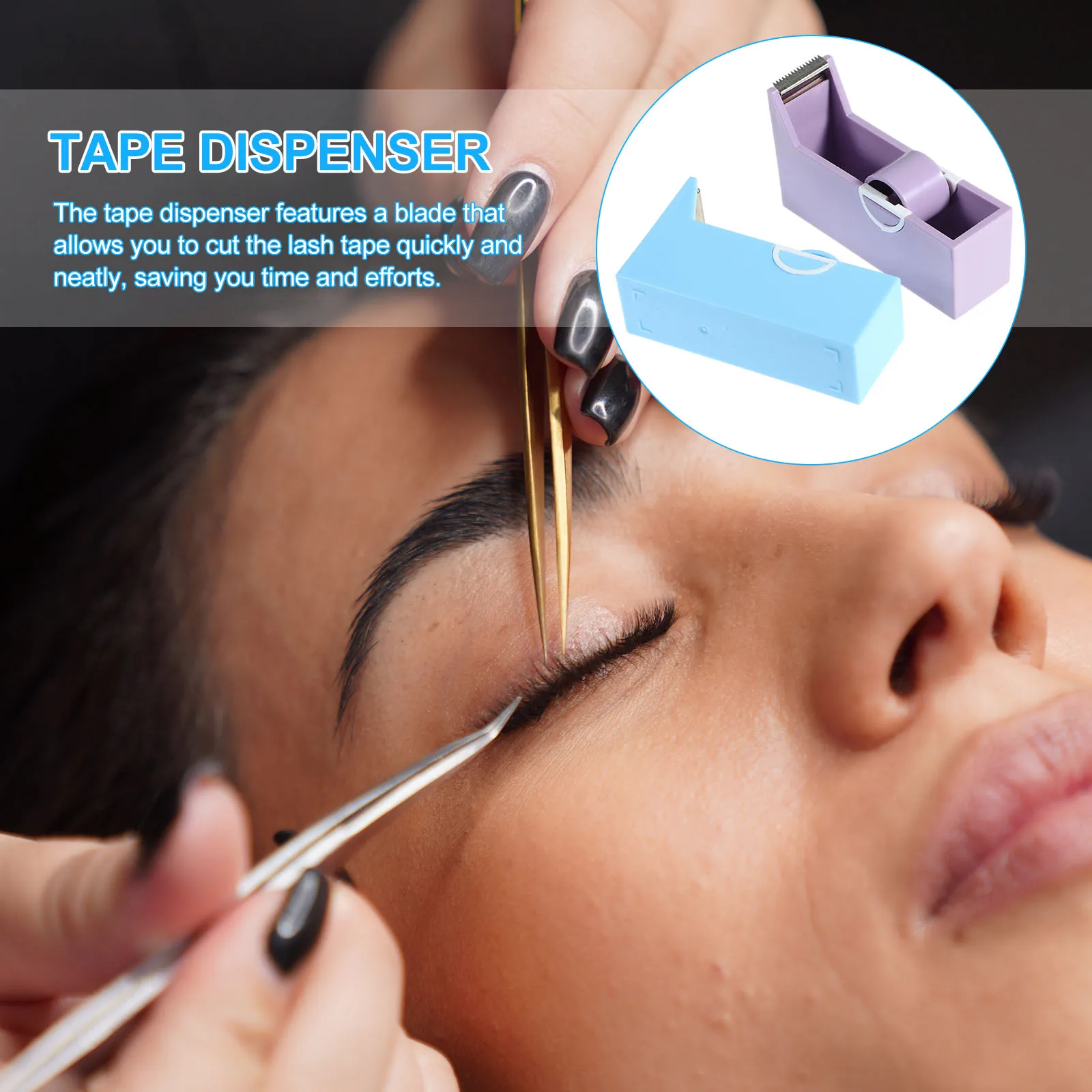 

2 Pcs Dispenser Portable Lash Holder Lash Tape Cutting Tools Cutting Tool Makeup Store Tape Dispenser Use