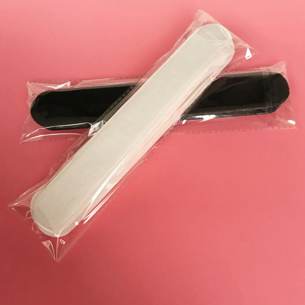 

50Pcs Disposable Absorbent Sweatband Hat Liner Pads Sweat Stains Prevention Hat Cushion Black Absorbent Sweatband